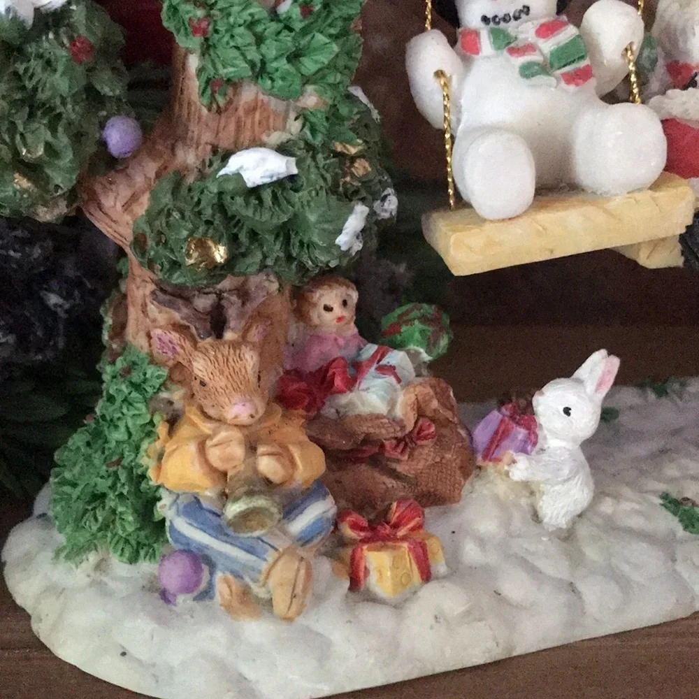 Rare Vintage Large Holiday Santa Snowman Swinging Tree‼️FINAL SALE